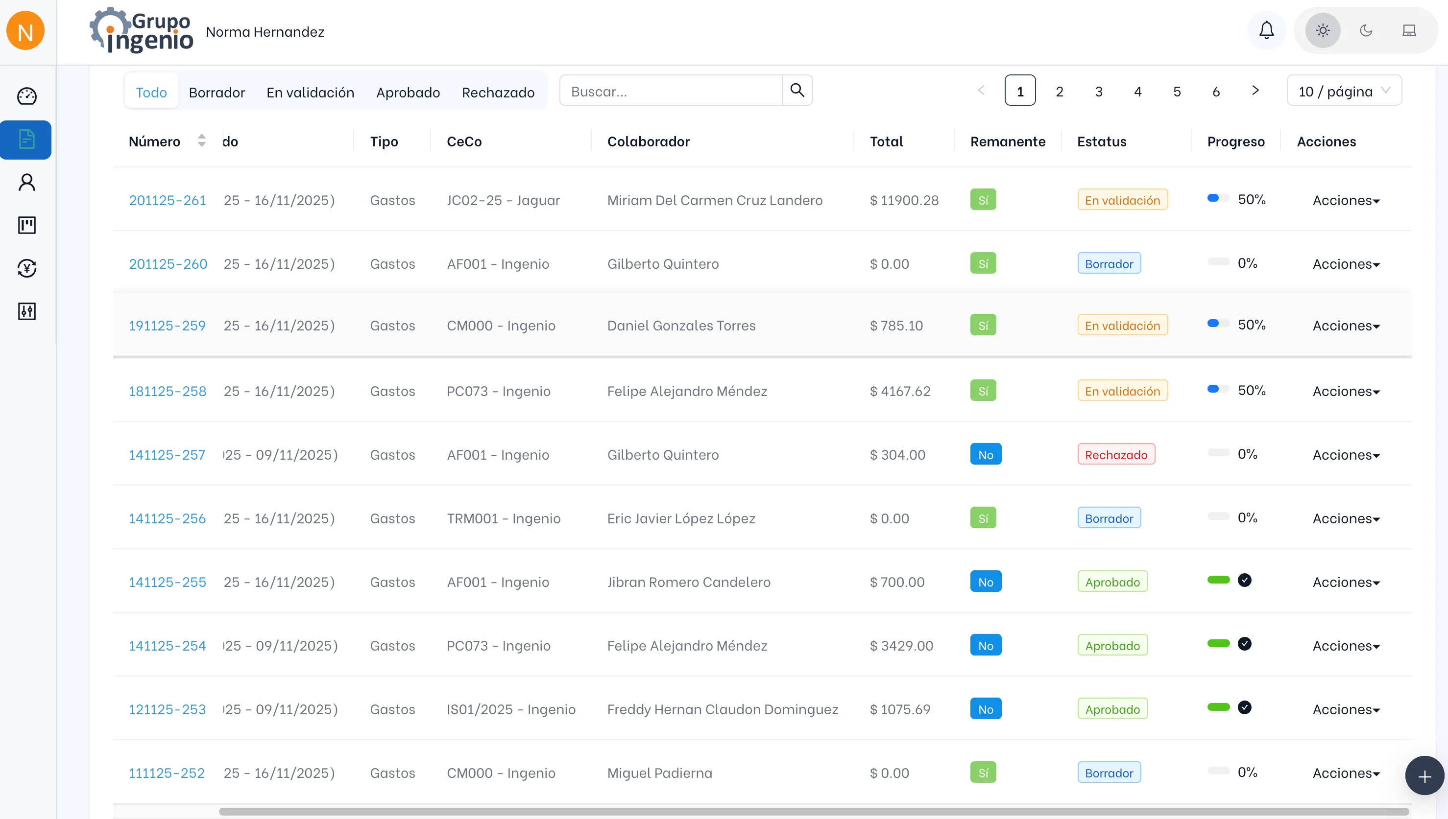 Sistema de Comprobación de Gastos captura 3
