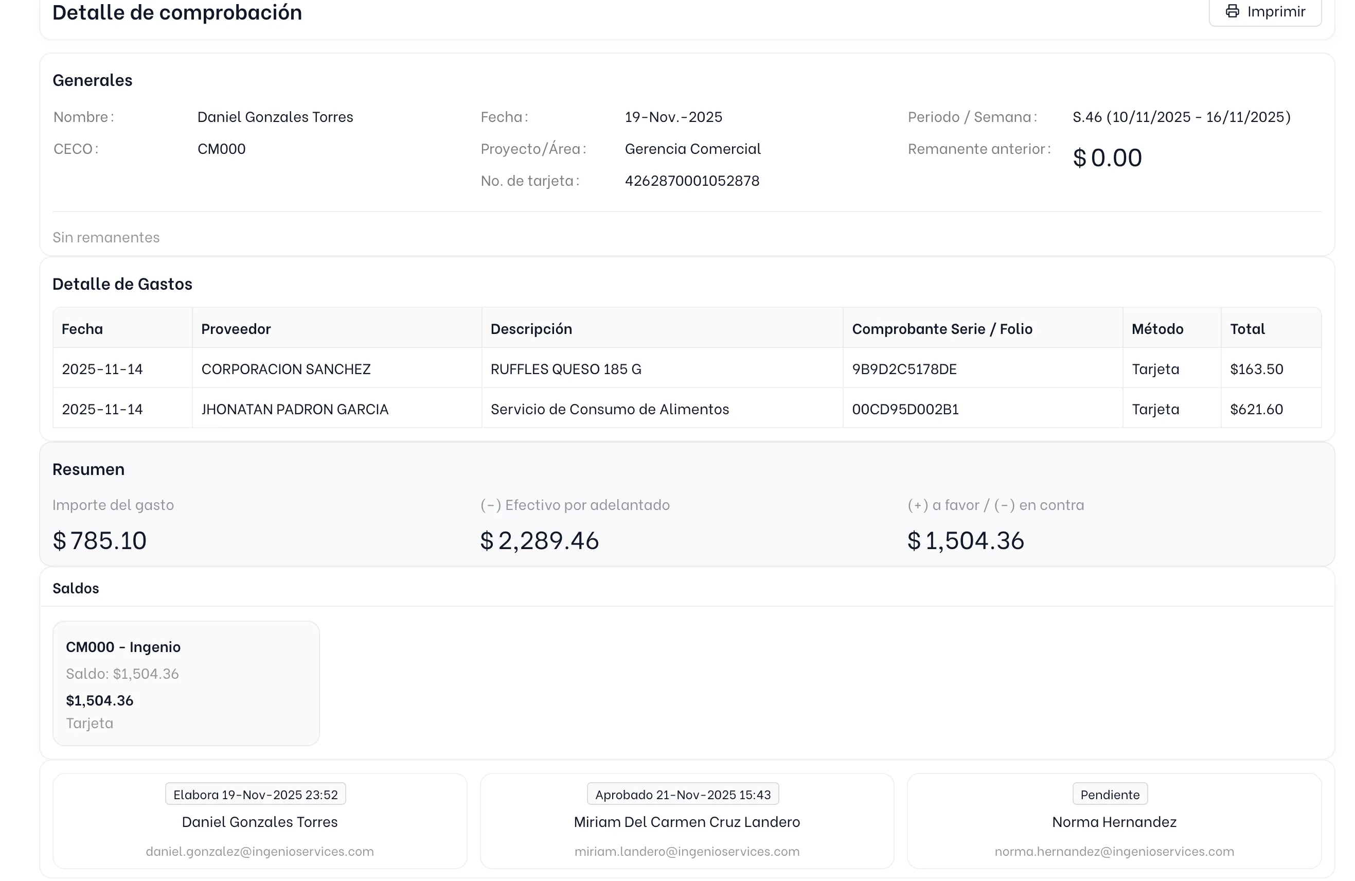 Sistema de Comprobación de Gastos captura 4