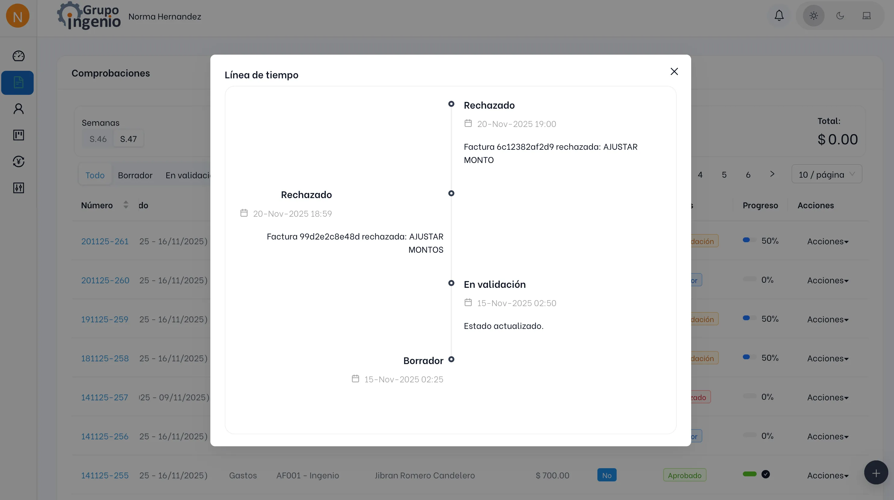 Sistema de Comprobación de Gastos captura 6