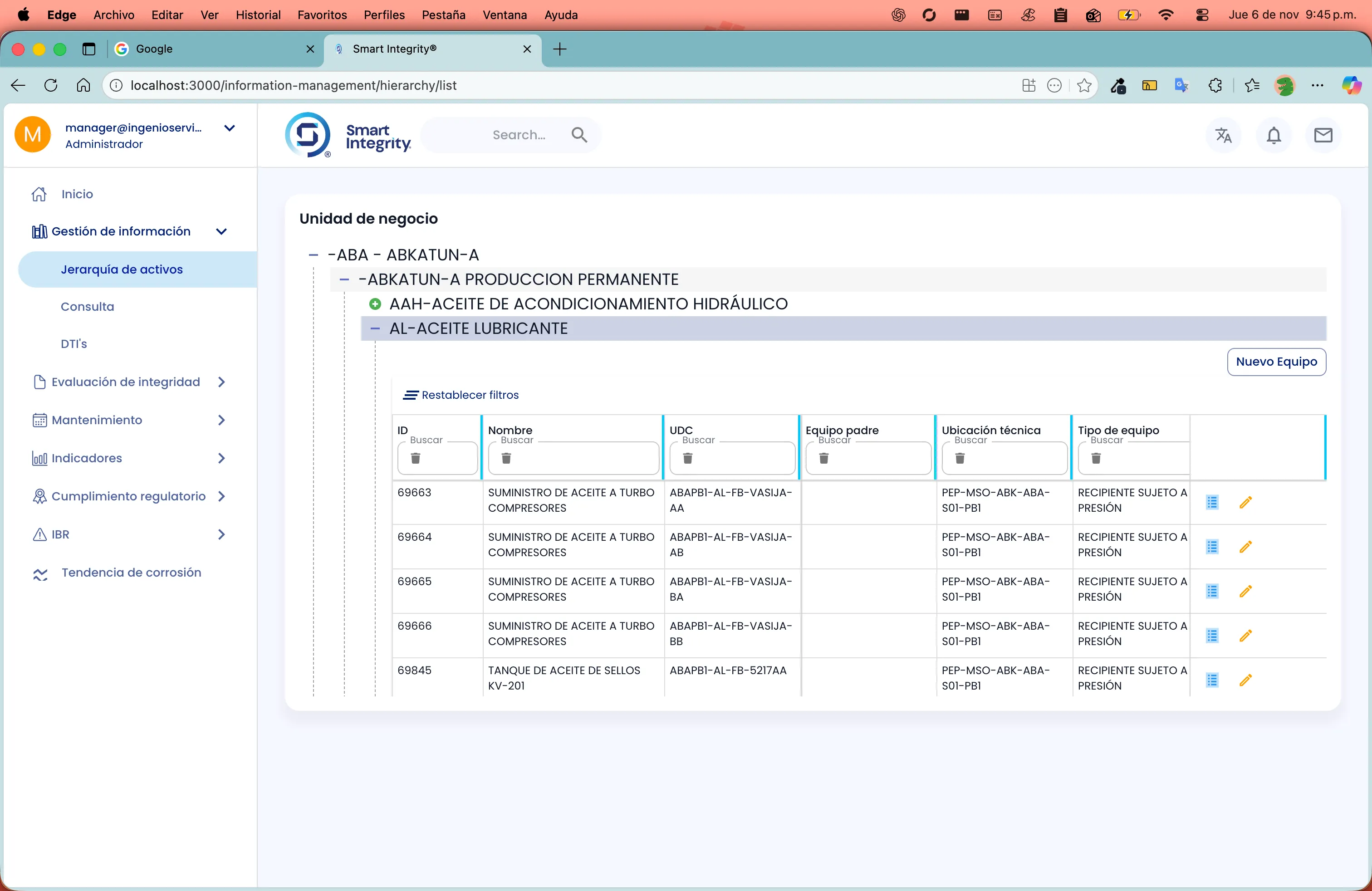 Sistema de gestión de activos captura 2